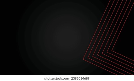 Abstract red line vector on dark background. Modern simple overlap circle lines texture creative design. Suit for poster, cover, banner, flyer, brochure, presentation, website. vector illustration