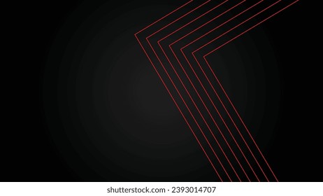 Abstract red line vector on dark background. Modern simple overlap circle lines texture creative design. Suit for poster, cover, banner, flyer, brochure, presentation, website. vector illustration