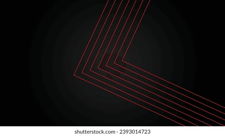 Abstract red line vector on dark background. Modern simple overlap circle lines texture creative design. Suit for poster, cover, banner, flyer, brochure, presentation, website. vector illustration
