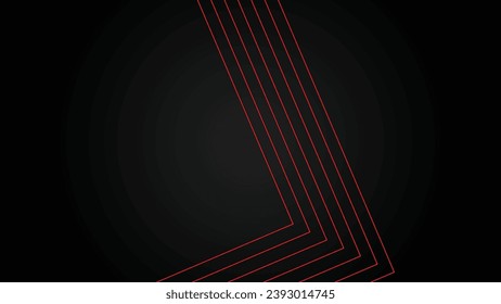 Abstract red line vector on dark background. Modern simple overlap circle lines texture creative design. Suit for poster, cover, banner, flyer, brochure, presentation, website. vector illustration
