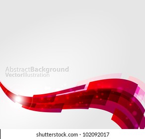 Abstract Red Line Wave Background