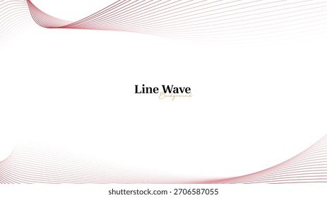 Abstract red Line Wave Background with Modern Flowing Curves for Minimalist Design and Template Layout