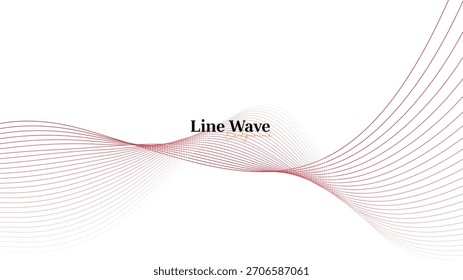 Fondo de onda de línea roja Abstractas con curvas fluidas modernas para diseño minimalista y diseño de Plantilla en el centro
