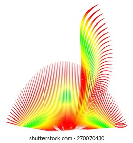 abstract red line yellow wave green band on white background. vector illustration