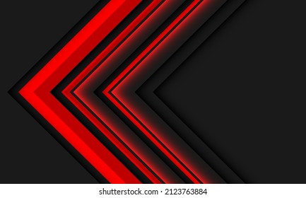 Abstract red lines arrow direction geometric on grey design modern futuristic background vector illustration.
