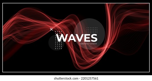 Abstract red lines background. Flow dynamic wave. Digital data structure. Future mesh or sound wave. Motion visualization. Magic vector illustration.