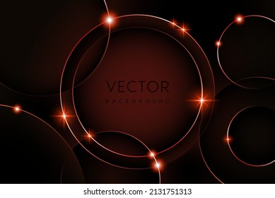 Abstract red lines bright circle. Luxury background. Vector illustration