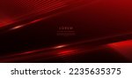 Abstract red lines diagonal on red background with lighting effect and sparkling with copy space for text. Luxury design style. Vector illustration