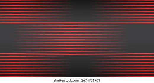 Abstractas líneas rojas dibujadas por la luz sobre un fondo negro. Líneas láser