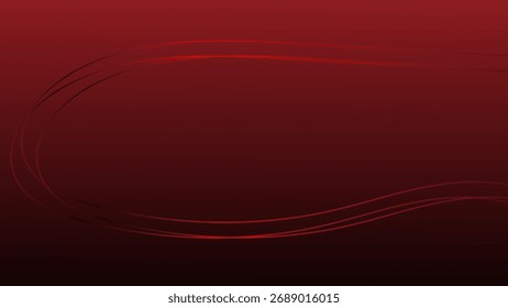 Elementos de linhas vermelhas abstratas com efeito de luz brilhante no plano de fundo escuro. Linha vermelha horizontal.