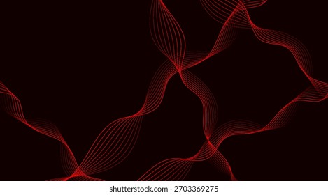 Líneas rojas Abstractas sobre fondo oscuro - Gráfico de Vector para el diseño moderno, la ilustración y el uso del arte digital