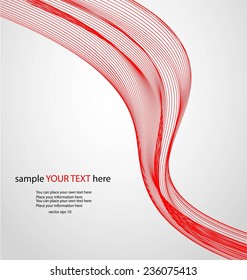 Abstract red lines on gray background