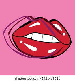 ilustración vectorial de labios rojos abstractos