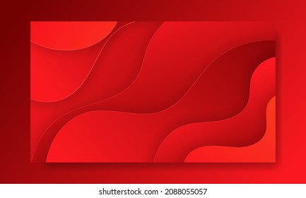 Abstract Red liquid background. Modern background design. gradient color. papercut shapes . Fit for presentation design. website, basis for banners, wallpapers, posters