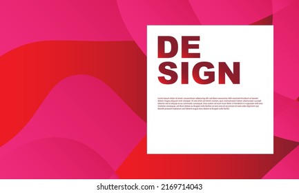 Abstract red liquid and curvy geometric background for banner. Vector illustration.