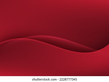Abstract red liquid flowing wave shape gradient background minimal style. Vector illustration