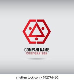 Abstract red logo design template. 