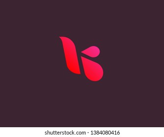 Abstract red logo icon letter K typography for business company