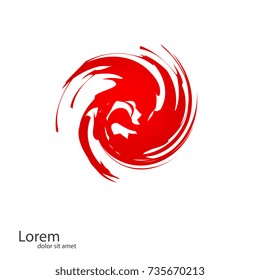 Abstract red logo template.  Vector Grunge Logo Design Template. Vector illustration.
