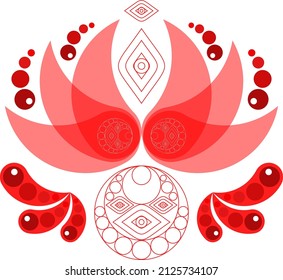 Abstract Red Lotus Art Pattern