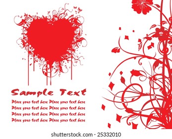 tarjeta de amor roja abstracta