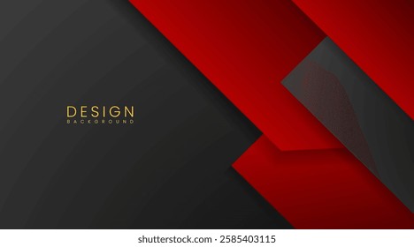 Abstract red luxury background with golden lines and rectangle shape