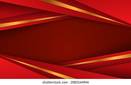 Abstract Red luxury background. Modern background design. golden color. papercut shapes . Fit for presentation design. website, basis for banners, wallpapers, posters