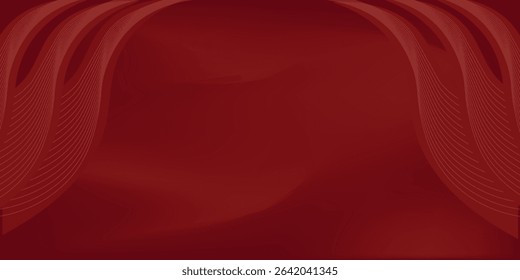 Abstract red luxury banner background with gold lines. Elegant wave modern wallpaper. Suitable for templates, banners, sales, ads, events, awards, web pages, and headers