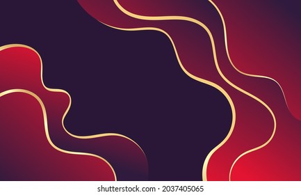 Abstract red luxury wave background. Modern background design. golden color. Fluid shapes composition. Fit for presentation design. website, basis for banners, wallpapers, brochure, posters
