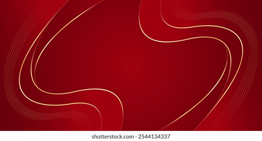 Abstract red luxury wave background with gold lines. Elegant modern wallpapers. Suitable for templates, banners, cards, sales, ads, events, awards, web and pages