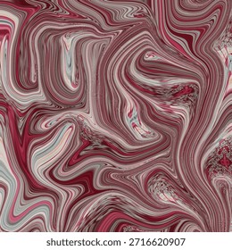Abstractas movimiento fluido de mármol rojo con arremolinadas líneas orgánicas y texturas en capas. Elegante fondo líquido para imágenes artísticas modernas.