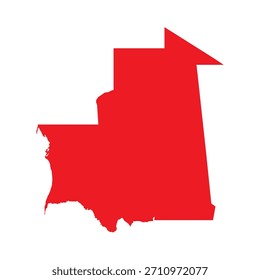 Abstract Red Mauritania Simple Map