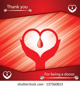 Abstract red medical background thanking for being donor