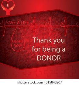 Abstract red medical background thanking for being donor