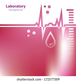 Abstract red medical laboratory background - Flat design - Web Stickers - science and research - stock vector