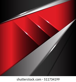 Abstract red metal modern technology design background vector illustration.