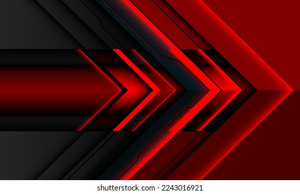 Abstract red metallic arrow black line cyber direction design modern futuristic background vector illustration.