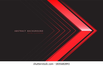 Abstract red metallic arrow direction on dark grey design modern luxury futuristic background vector illustration.