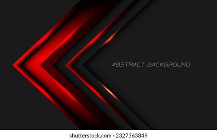 Abstract red metallic arrow direction geometric on grey with blank space design modern futuristic background vector illustration.