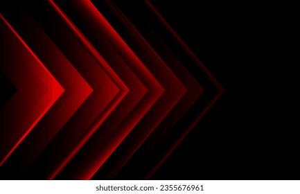 Abstract red metallic arrow direction geometric on black design modern futuristic technology creative background vector illustration.