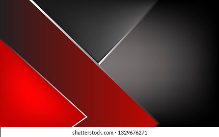 Abstract red metallic background vector with light line decoration