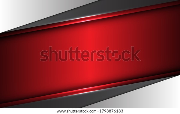 Abstract Red Metallic Banner On Grey Stock Vector (Royalty Free ...