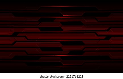 Abstract red metallic black circuit cyber geometric design modern futuristic technology background vector illustration.