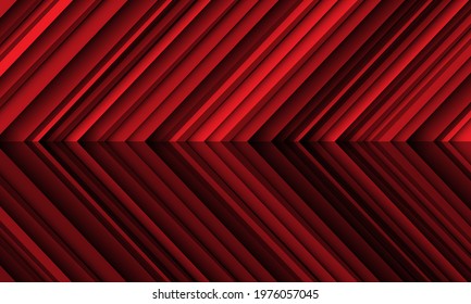 Abstract red metallic shadow arrow direction texture pattern design modern futuristic background vector illustration.