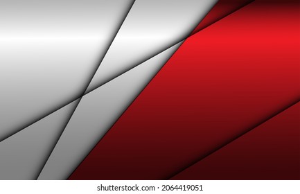 Abstract red metallic silver geometric shadow cross slash design modern futuristic background vector illustration.