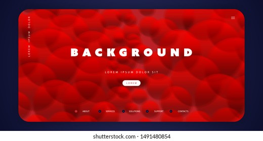 Abstract Red Minimal Geometric Pattern Background Template, Dark Gradient Circle Shapes Pattern, Multi Purpose Composition, Poster or Landing Page Design - Vector Illustration