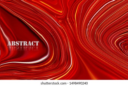 Abstract red mixture of acrylic paints surface. Texture of acrylic waves and swirls. Trendy background for design cover packaging placard flyer posters invitations cards. - vector