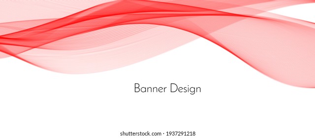Abstract red modern decorative stylish wave banner background vector