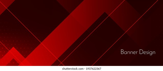 Abstract red modern decorative stylish wave banner background vector