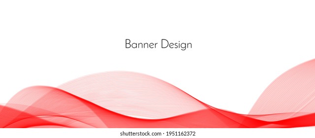 Abstract red modern decorative stylish wave banner background vector